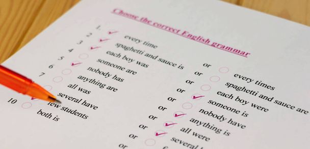English test sheet - Photo, Image