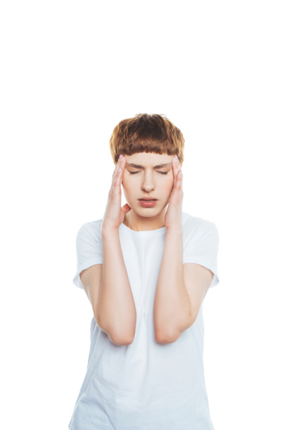 Young woman with headache  - Photo, Image