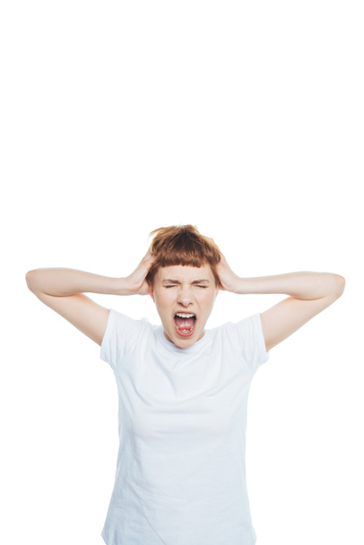 Young woman with headache   - Photo, Image