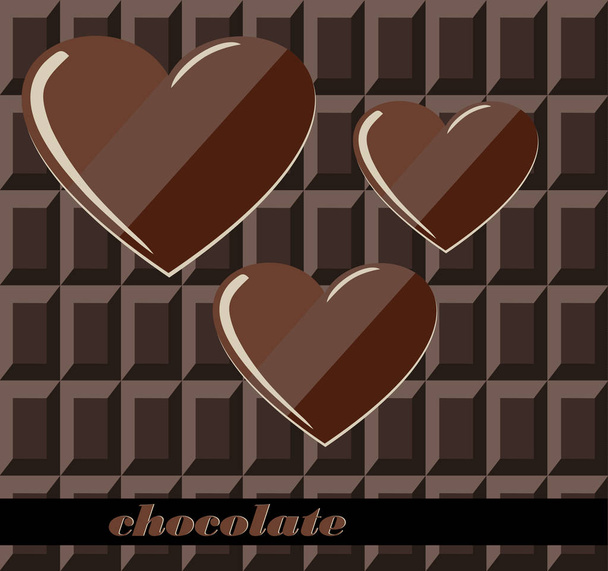 Csokoládé és csokoládés szívét. Vektoros illusztráció. - Vektor, kép