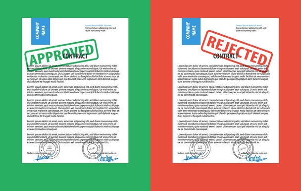 Rejected and approved document. Vector illustration. - Vector, Image