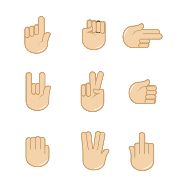 Manos gestos iconos
 - Vector, imagen