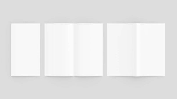 Brochure pliante bi maquette isolée sur fond gris doux. 3D il
 - Photo, image
