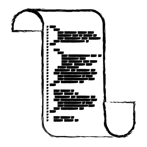 silhouette floue monochrome de feuille continue avec code source imprimé en gros plan
 - Vecteur, image