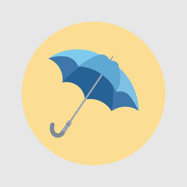 Primer plano del paraguas. Icono de paraguas azul, diseño plano
 - Vector, Imagen