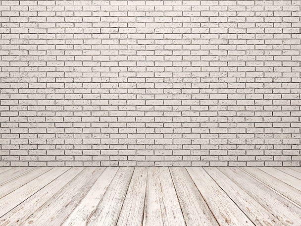 Mur en pierre blanche et plancher en bois blanc
 - Photo, image