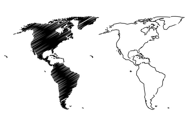 Kaart van Amerika vectorillustratie, - Vector, afbeelding