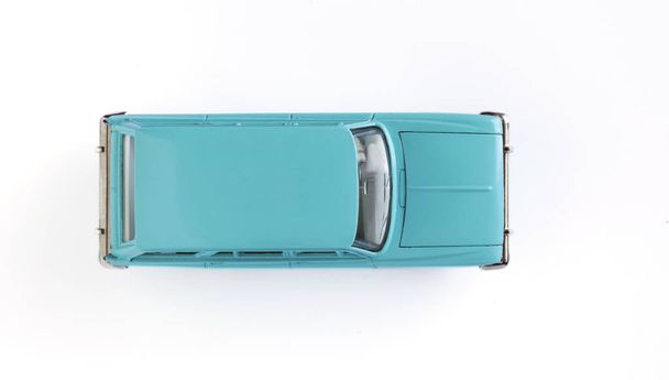 Blue toy car on white background - Fotografie, Obrázek