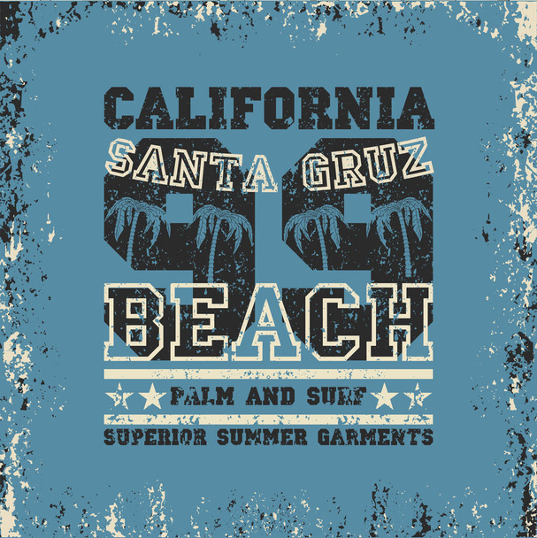 Surfing California,  surfing santa kruz, water sports - Vector, Image
