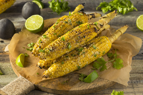 Barbecued Homemade Elote Mexican Street Corn - Фото, зображення