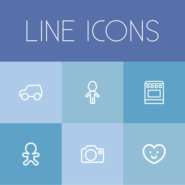 Set di 6 icone Kin modificabili. Include simboli come ragazza, mago, auto e altro ancora. Può essere utilizzato per la progettazione web, mobile, UI e infografica
. - Vettoriali, immagini