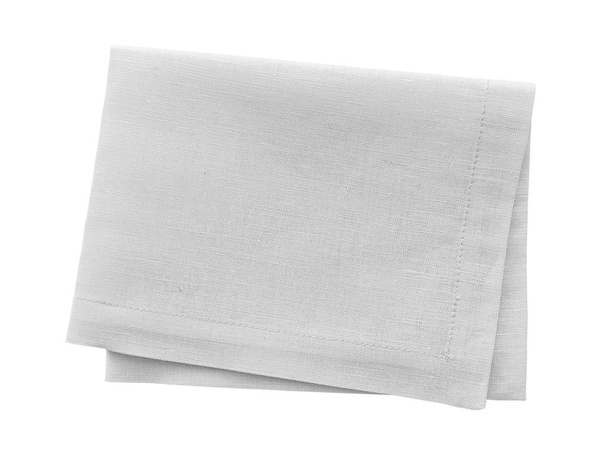 Белая салфетка изолирована на белом
 - Фото, изображение