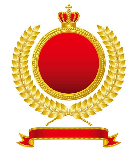 Kronenband mit Medaillen-Emblem - Vektor, Bild