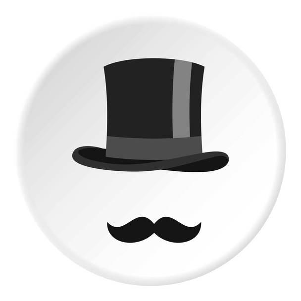 Henger és moustaches ikon kör - Vektor, kép