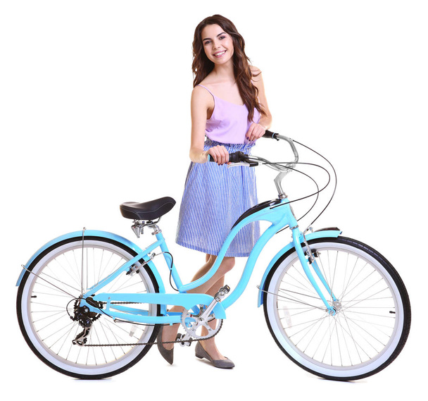 young woman with bicycle - Foto, Bild