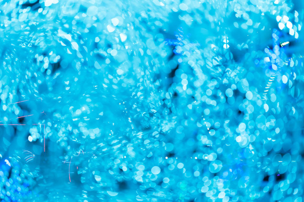 Blue Ice Cool Winter Blur Bokeh Abstract voor achtergrond. - Foto, afbeelding