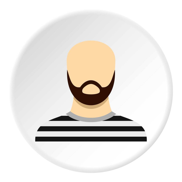 Prisoner with a beard icon circle - ベクター画像
