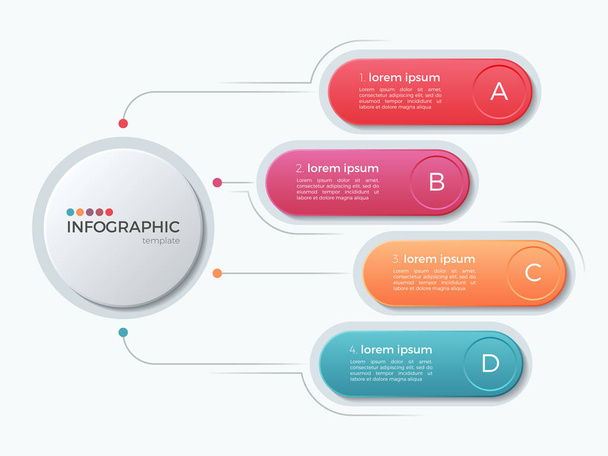 Presentazione business infografica modello con 4 opzioni. - Vettoriali, immagini