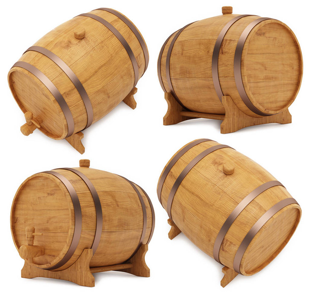Barril, barril ou tun de madeira
 - Foto, Imagem
