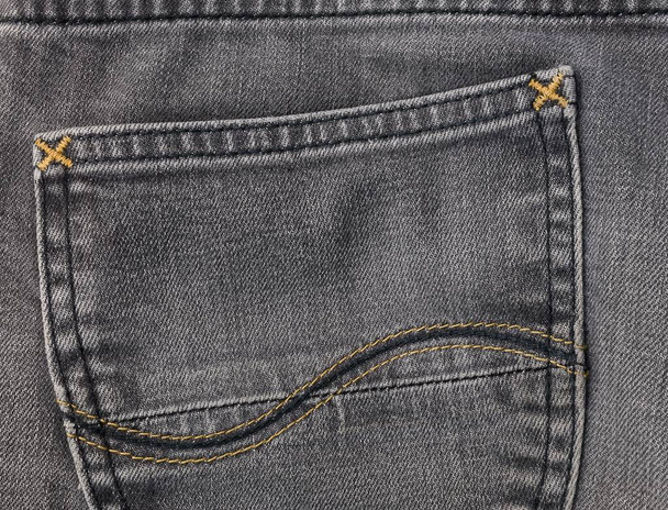 Zblízka černý Denim Jean s Pocket Detail - Fotografie, Obrázek