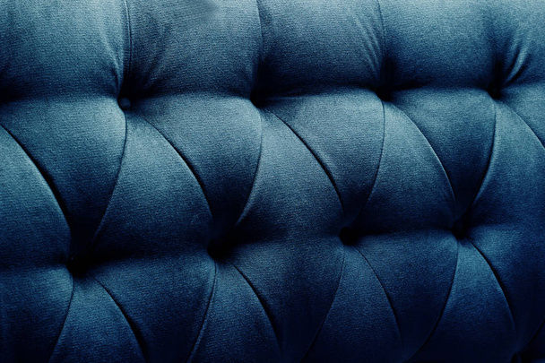 Blue cloth sofa texture background.Concept Textures of furniture - Foto, imagen
