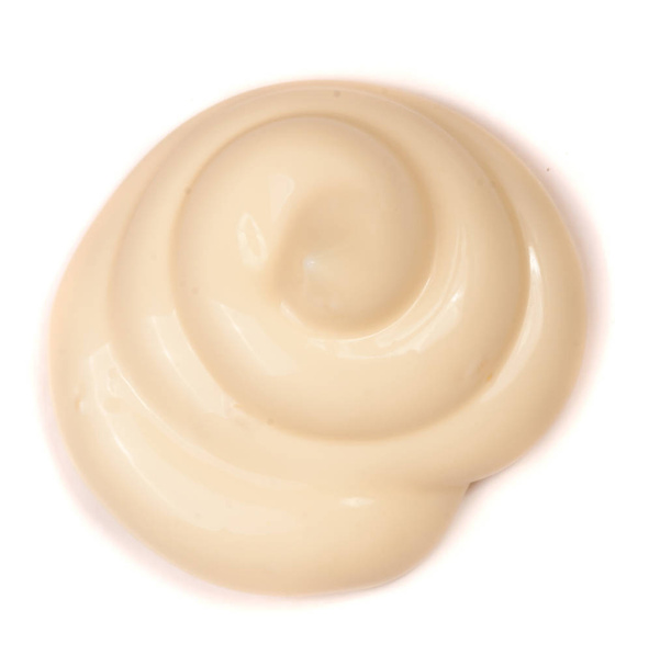 Tourbillon de mayonnaise isolé sur fond blanc gros plan. Vue du dessus
 - Photo, image