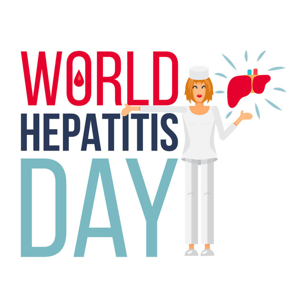 nápis Světový den hepatitidy - Vektor, obrázek