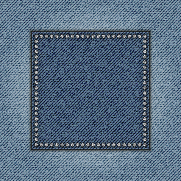 Blue jeans square - Vector, Image