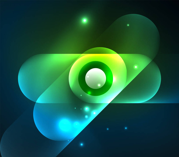 Vector glowing geometric shapes background - Vector, Image