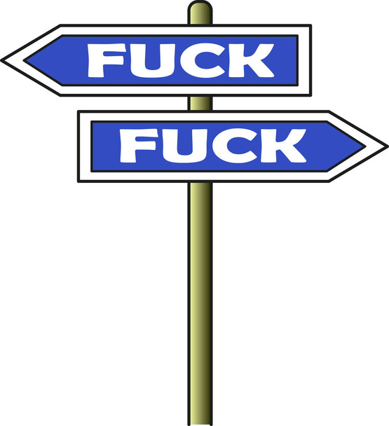 Fuck - Fuck Street sign blue
 - Вектор,изображение