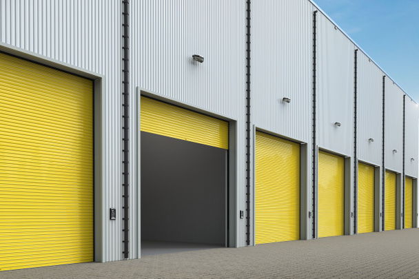 warehouse exterior with shutter doors - Photo, Image