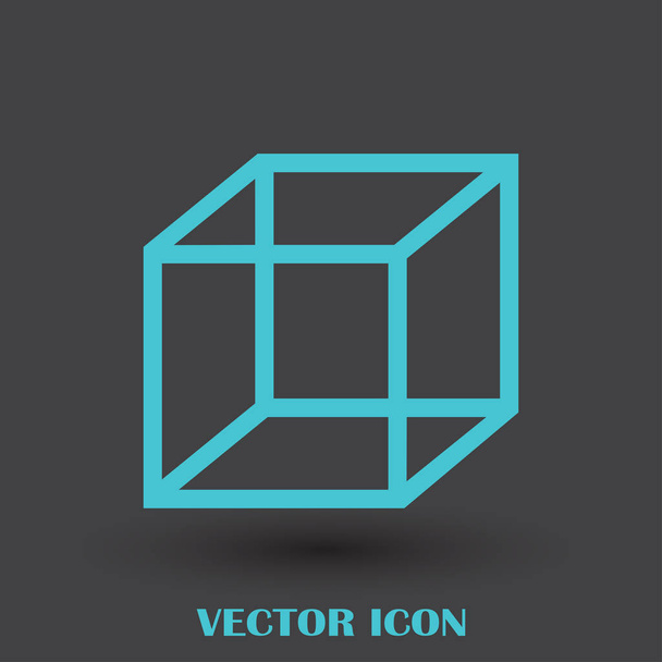 Isometric cube vector icon. 3D square sign. Box symbol - Vector, Image