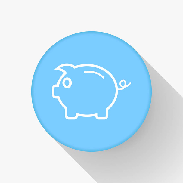 Piggy Bank ikon vektor, adósság, pénz, takarékbetét, mentés pénzt, a költségvetés, a finanszírozás fogalma - Vektor, kép