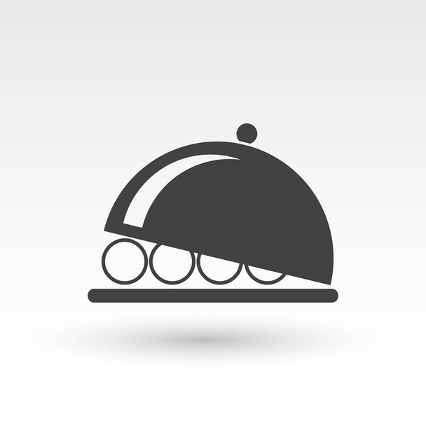 Food platter serving vector icon. - Vector, Image