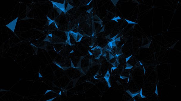 Abstract blauw plexus achtergrond - Foto, afbeelding