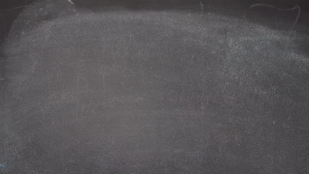 Hand writing "BE HAPPY" on black chalkboard - Footage, Video