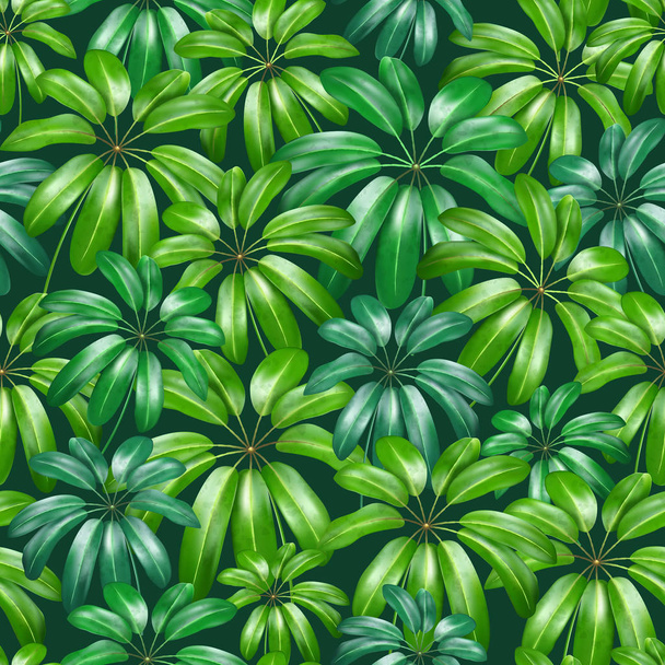 Seamless exotic pattern with tropical leaves. vector pattern. - Vector, afbeelding