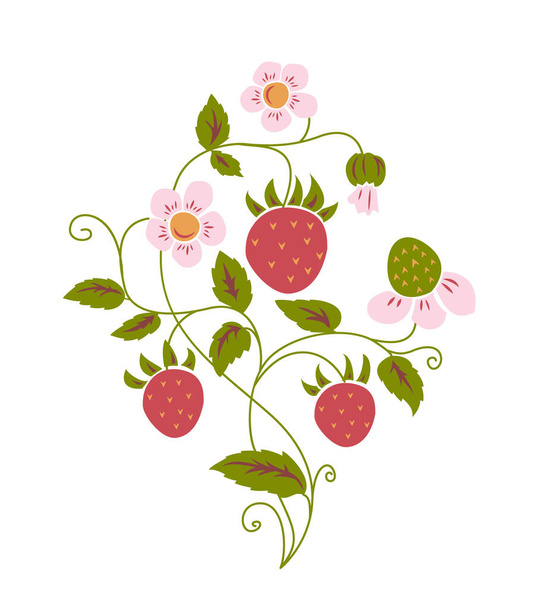 ripe wild strawberry - Vecteur, image