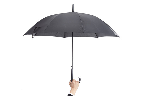 kezében a fekete esernyő - Fotó, kép