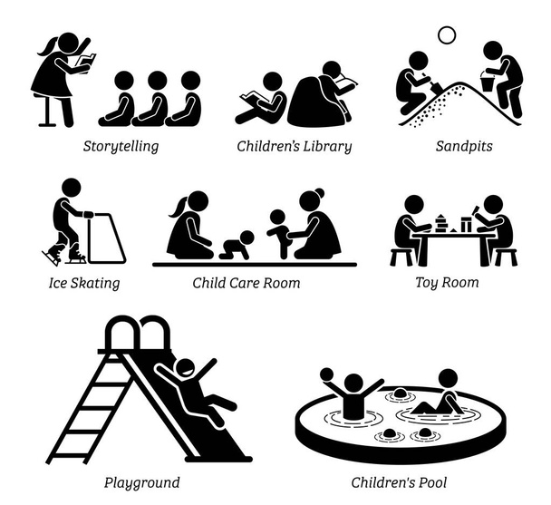 Servizi e attività ricreative per bambini
. - Vettoriali, immagini
