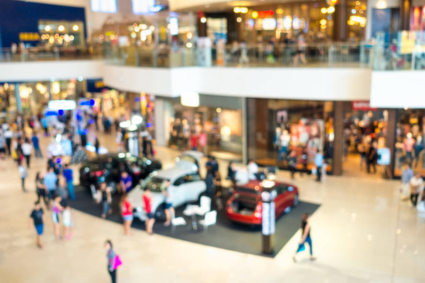 Abstract blurred motor show in department store - Photo, Image