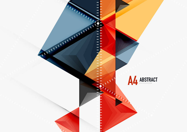 Plantilla abstracta geométrica triangular de tamaño a4 vector poli bajo
 - Vector, Imagen