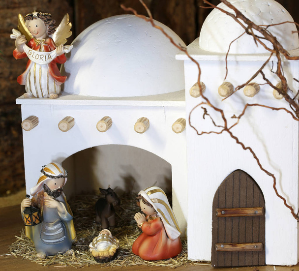 中東 ea は、神聖な家族とパレスチナのキリスト降誕のシーンを設定 - 写真・画像
