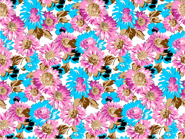 Безшовний барвистий квітковий візерунок
 - Вектор, зображення