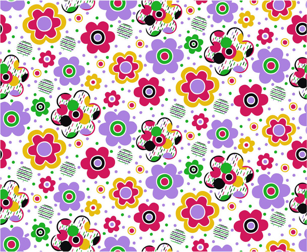 Бесшовный цветочный узор
 - Вектор,изображение