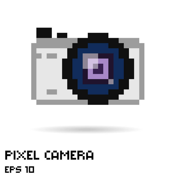Pixel photo camera icon  - Vektor, kép