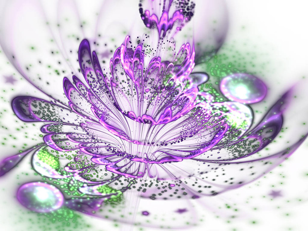Világos lila fraktál virág, digitális grafika kreatív grafikai tervezés - Fotó, kép