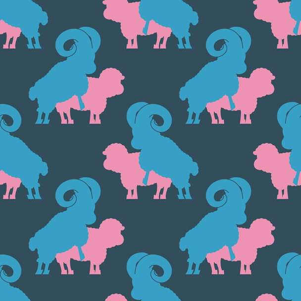 Sheep sex pattern. Farm animal intercourse ornament. Beasts repr - Вектор, зображення
