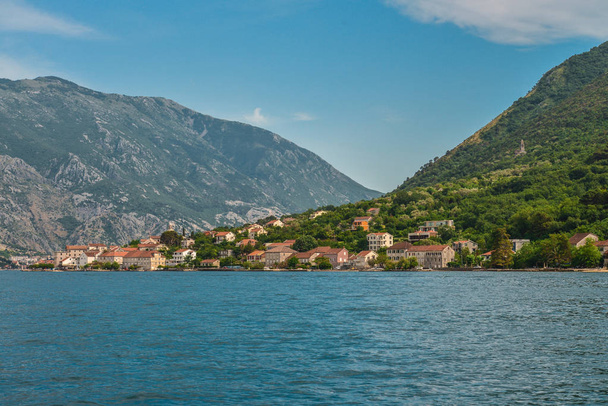 View of Bay of Kotor near Prcanj  - Fotoğraf, Görsel