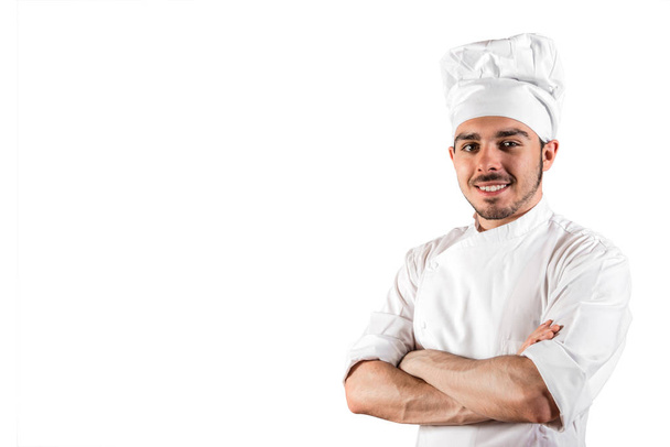 молодой улыбающийся шеф-повар
  - Фото, изображение